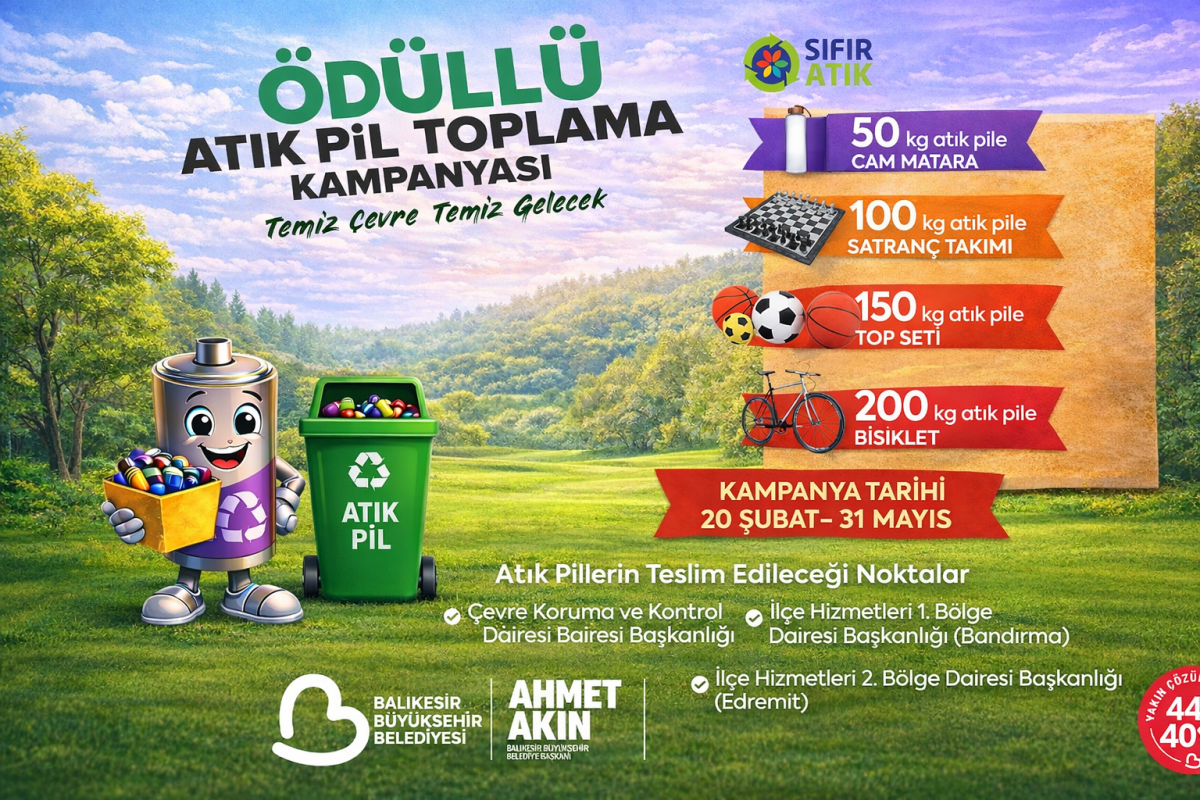 buyuksehirden_sifir_atik_projesine_buyuk_destek1 Balıkesir’de Sıfır Atık Seferberliği: Atık Pil Getirene Bisiklet Hediye