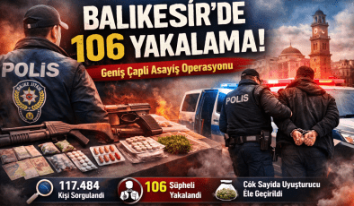 Balıkesir’de 106 Yakalama Operasyonu