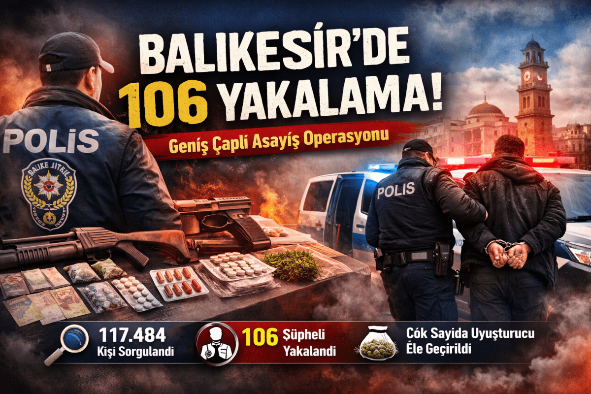 operasyon Balıkesir’de 106 Yakalama Operasyonu