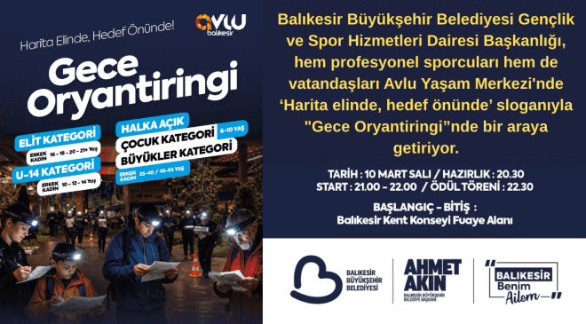 Balıkesir’de Heyecan Dolu Gece Oryantiringi Başlıyor