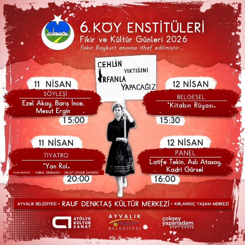 01 6. Ayvalık Köy Enstitüleri Günleri'nde 60 yazar buluşuyor